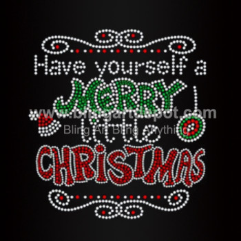 Have Yourself A Merry Little Christmas Iron On Rhinestone Heat Transfers Have Yourself A Merry Little Christmas Iron On Rhinestone Heat Transfers